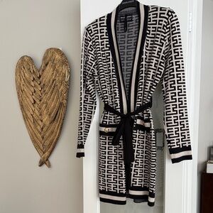 Frank Lyman Design Black and White Knit Cardigan